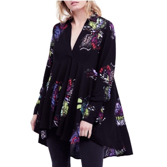 Free People Tops - NWT Free People Field of Butterflies Tunic Top S